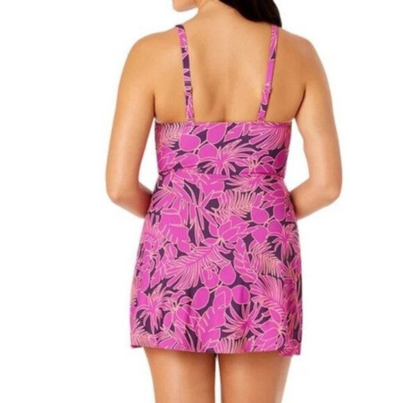 NWT Lands' End Ladies' Swim Dress, Purple Floral , XL - Picture 3 of 3